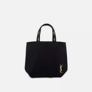 YSL Yves Saint Laurent Black Canvas Vip Gift Parfums Tote Shopping Bag